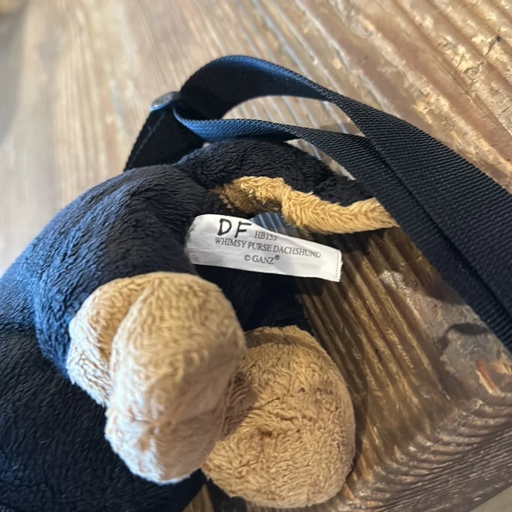 Whimsy purse Dachshund Stuffed Animal shoulder bag with zipper